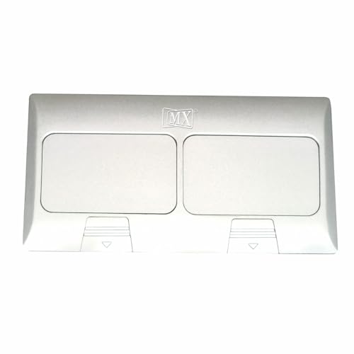 Image of MX Aluminium 6-Module Pop-Up Floor Box, 45 Series Modular Type - Flush Mount Electrical Outlet Box for Concrete Floors, Modular Power and Data Socket Housing