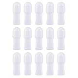 DIYEAH 15ml 30ml 50ml Refillable Plastic Roll-on Bottles, 15pcs Travel Rollerball Containers for Essential Oils, Perfume, Deodorant, Flat Empty Applicator Bottles for Toiletries