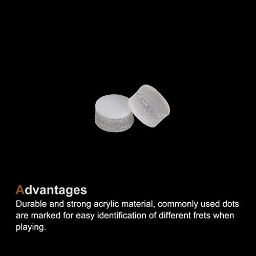 Image of MECCANIXITY Inlay Fretboard Dots Guitar Inlay Dots White Acrylic Inlays Mark Point 4x2.2mm for Guitar Fingerboard, Pack of 20