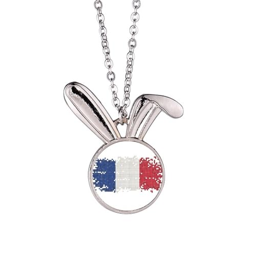 Collier drapeau de la France avec finitions soignées et pendentif émaillé