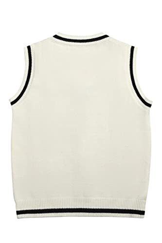 Image of Sweater Vest Women,Sleeveless V Neck Argyle Plaid Long Preppy Loose Knitted Casual School Sweaters Tank Top