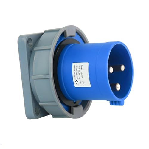 IEC60309 Waterproof CEE Industrial Connector Concealed Male Socket 3Pin 63A 220V-250V 2P+E Flame Retardant IP67