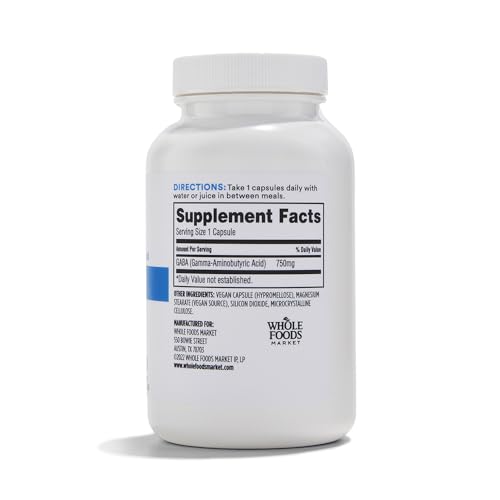 365 by Whole Foods Market, GABA 750Mg, 100 Vegetarian Capsules - image 2