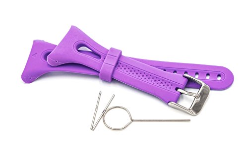 vhbw Brazalete, Correa Compatible con Garmin Forerunner 10, 15 smartwatch con Pantalla pequeña -11,5cm + 8,7cm Silicona Violeta