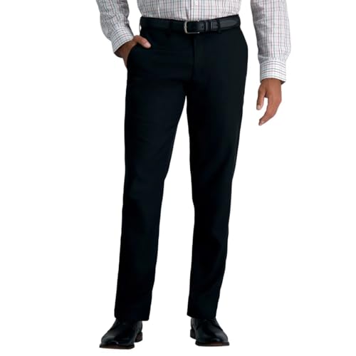 Haggar Men's Comfort Performance Stretch Straight Fit Pants with Super Flex Waistband