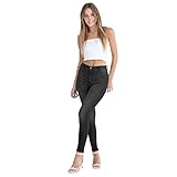 mamajeans jeggings donna a vita alta, jeans comodo in cotone ultra elasticizzato, skinny fit - made in italy (m, push up deluxe nero)