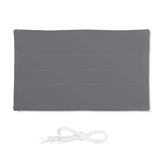 Relaxdays Voile d’ombrage Rectangle 4x6 m diffuseur Ombre Protection Soleil Balcon Jardin UV terrasse imperméable, Gris, 4 x 6 m