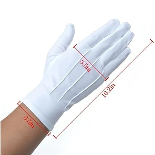 Guantes blancos de algodón de alta suavidad para policía y protocolo 4