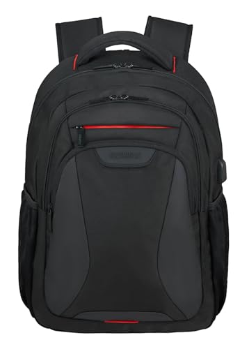 American Tourister en el trabajo - Mochila para laptop de 15.6 pulgadas USB, 45 cm, 25 L, negro (bajo negro)