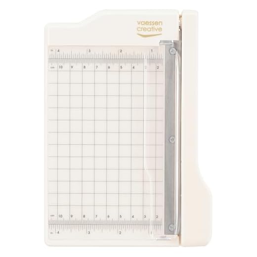 Vaessen Creative Mini Massicot Trim Easy, 10 x 15 cm, Machine pour Couper Cartonné, Papier Mousse, Feuilles de Liège et Autres Matériaux pour Loisirs Créatifs, Blanc, 4 x 6 cm