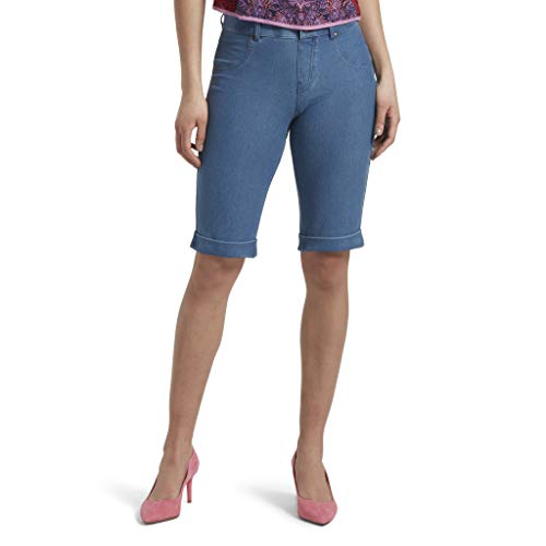 HUE Women's Essential Denim Boyfriend Shorts, Medium Wsh,