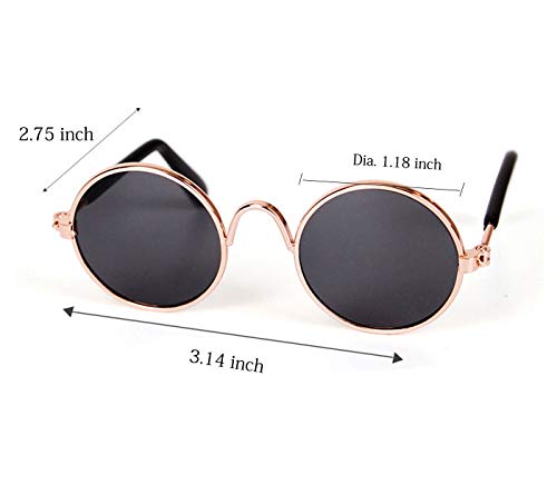 YOAVIP Cat Small Dog Cool Round Sunglasses Eyewear Photos Props Accessories Cosplay Glasses - Image 4
