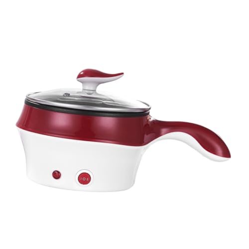 Pentola Elettrica Multifunzione Mini Acciaio Inossidabile Pentolino Antiaderente con Riscalda Latte Zuppe e Salse per Cucina Portatile Domestica Colore Vino
