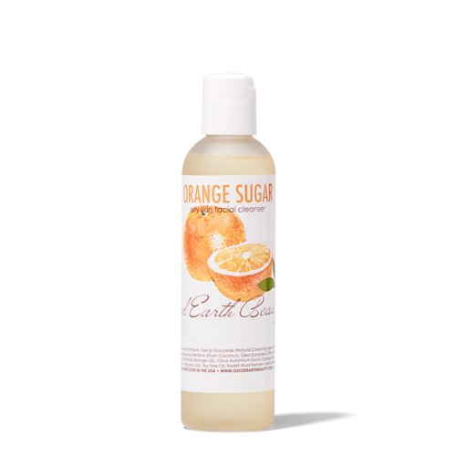 Natural Facial Cleanser Orange Sugar - Face Wash - for Oily Acne Prone Skin - 4 Ounce
