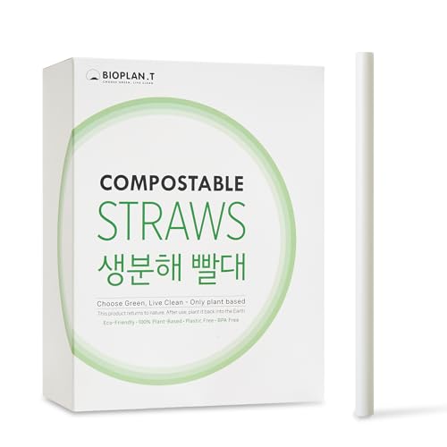 100 Pitillos Compostables Jumbo PLA de 20.96 cm Blanco miniatura 1