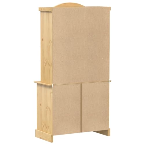 Mokuyary Vitrina Corona 100 x 48,5 x 179 cm Madera maciza de pino Aparador de cocina, armario de almacenamiento para salón, dormitorio, cocina - imagen 7