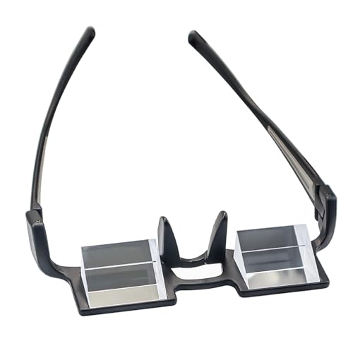 reiliva Prism Glasses Lazy Glasses Horizontal Position Glasses for lying down 90 Degree Glasses for Laying Down Reading and Watching TV