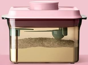 粉ミルク容器 粉ミルクケース ミルク ミルク粉入れ 食品保存容器 持ち運び容器 密閉容器 粉ミルク ミルクボトル ディスペンサー 漏れ防止設計 密閉容器 スクレーパー付き 持ち運びが容易 (1000ml,ピンク)