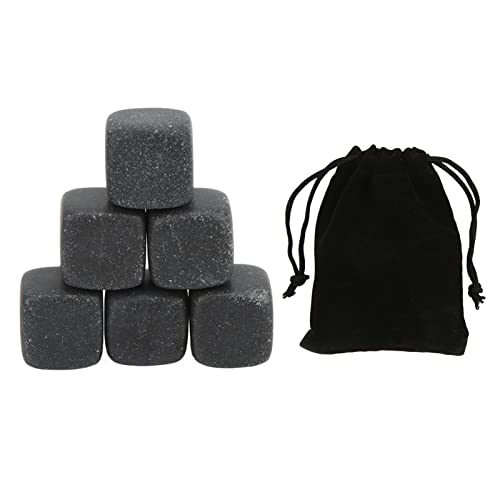 Whiskey Stones Chilling Rocks Beverage Cooler Set, Basalt Beverage Chilling Stones with Storage Bag, Reusable Ice Cubes for Drinks, Whiskey Chilling Stones Ice Stones for Drinks(#2)