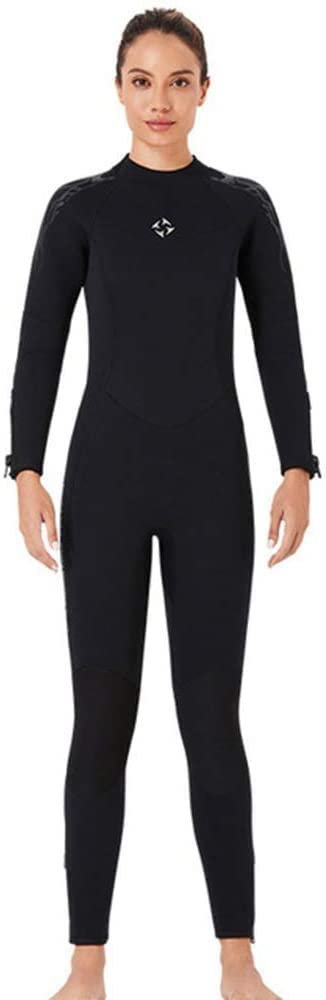ZHANGJINdiving swimwear Women One Piece Fullbody 5mm Neoprene Back Zip UV Protection Diving Suit Wetsuit for Women underwear swimsuit (Color : Black, Size : 4'11''-5'1''Tall 94-105lb)