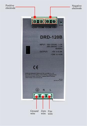 Alimentation à découpage double sortie 5V 24V DRD-120 conversion CA CC - 5