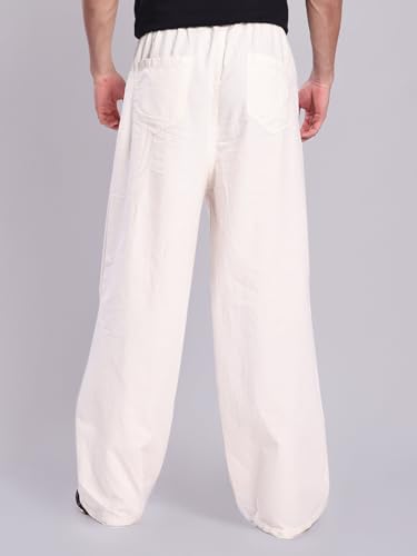 Image of BENE KLEED Men's Solid Cotton Trousers | Mid Rise Waist | Full Length | Relaxed Fit |