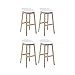 MOB-IN Tabourets de Bar Îlot Central Bois et Blanc Riva 65cm | Lot de 4