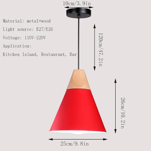 Lámpara colgante nórdica Dearón para renovar la luz de tu salón o isla con base E26 6
