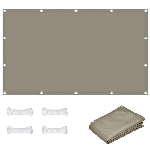 Malla de ocultación rectangular de gran tamaño para terrazas y patios grises 2