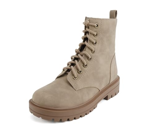 Image of Soda FIRM - Lug Sole Combat Ankle Bootie Lace up w /Side Zipper