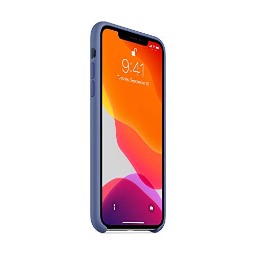 Image of Apple iPhone 11 Pro Max Silicone Case - Slim Fit, Wireless Charging Compatible, Water Resistant - Linen Blue
