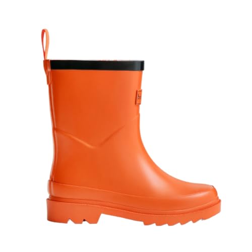 Babylosophy Morden Kids’ Natural Rubber Rain Boots – Waterproof Flexible Wellies for Boys & Girls – UK Sizes 3-13 (Orange Gloss, UK Footwear Size System, Little Kid, Numeric, Medium, 7)