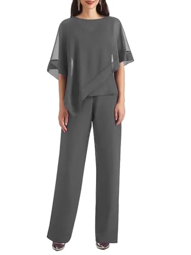 Elegant Chiffon 3 Pieces Mother of The Bride Pant Suits 3 PCS Sleeveless Wedding Guest Formal Evening Outfits