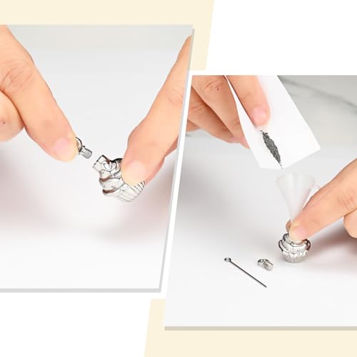 Oinsi Cupcake Stainless Steel Cremation Containers Jewelry for Memorial Ashes Necklace +Filling Kits4