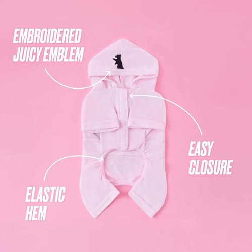 Juicy Couture Hooded Pet Juicy Bling Velour Tracksuit Chest 24 inches for Small Dogs and Cats - Pink - M/L