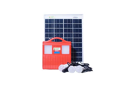 Image of Solar Universe India Solar DC Home Lighting System & Inverter with 60W DC Output, 3 LED Bulbs, Inbuilt Battery, Solar Panel & USB Chargers