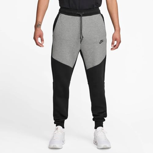 Nike Tech Men's Fleece Joggers (HV0959-011, Black/Dark Grey Heather/Black)2