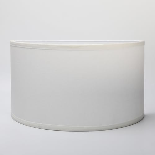 Image of Yosoan 2-Light White Lamp Semicircle Fabric Shades, Double Fabric Lampshade Indoor Wall Mount 2 Bulbs for Wall Sconce Lamp Replacement for Stairwell Bedside Hallway Home Decor(White)