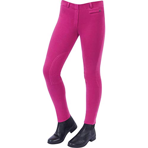 Image of Dublin Childrens/Kids Supa-fit Pull On Knee Patch Jodhpurs (21in) (Pink)