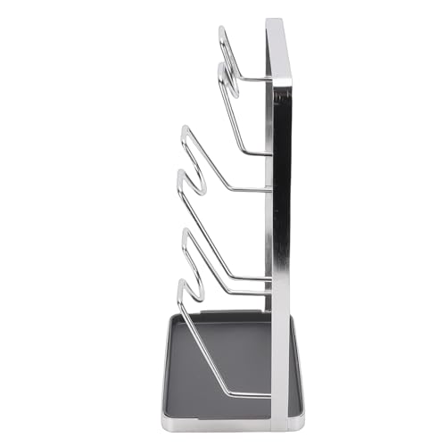 Support de couvercle de casserole vertical 2 en 1 en acier durable