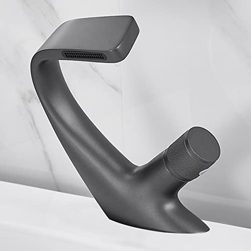 Robinet à lavabo en laiton gris pour une salle de bain moderne