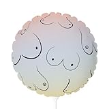 Generic Chic Aesthetic 11'' Boob Balloons Breast Cancer Awareness Lesbian Bachelorette Party Decorations Supplies (Round)