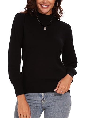 Spicy Sandia Women's Turtleneck Mock Neck Sweater Long Sleeves Casual Dressy Knit Pullover Tops Fall Winter Trendy
