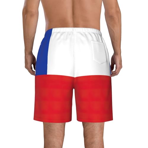 Flag of Chile Print Stylish Beach Shorts Swim Trunks Lightweight Breathable Summer Outdoor Activities3