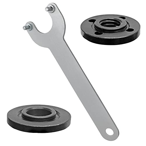 Image of Litoexpe Grinder Angle Wrench with 2 Lock Nuts | 5 /8-11 Spanner, Compatible with 4.5 inch and 5 inch Grinders, Includes Wrench and Nuts