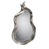 HABITMOBEL Espejo de Pared Modelo Flama en Acabado Pan de Plata y Luna crital biselada
