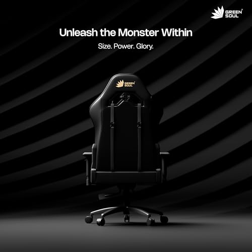 Image of Green Soul Monster Ultimate Series S | Multi-Functional Ergonomic Gaming & Office Chair| Premium Spandex & PU Leather Fabric | Adjustable Neck & Lumbar Pillow | 4D Adjustable Armrests (Full Black)