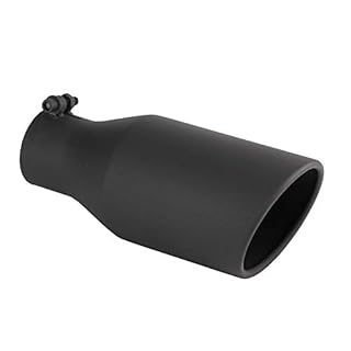 3 Inch Black Exhaust Tip, Richeer Universal 3" Inside Diameter Diesel Exhaust Tailpipe Tip, 3 x 5 x 12 Clamp On Design.