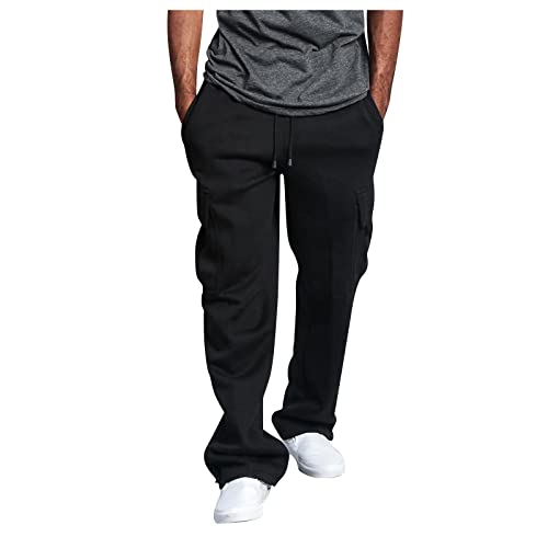 Men's Cargo Sweatpants Baggy Loose Drawstring Elastic Athletic Jogger Sweat Pants, S-5XL