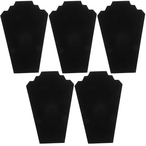 SHINEOFI Set da 5 Pezzi Espositore per Collane in Cartoncino Velluto Nero Busto per Gioielli Grande per Esposizione e Organizzazione Professionale di Collane e Pendenti
